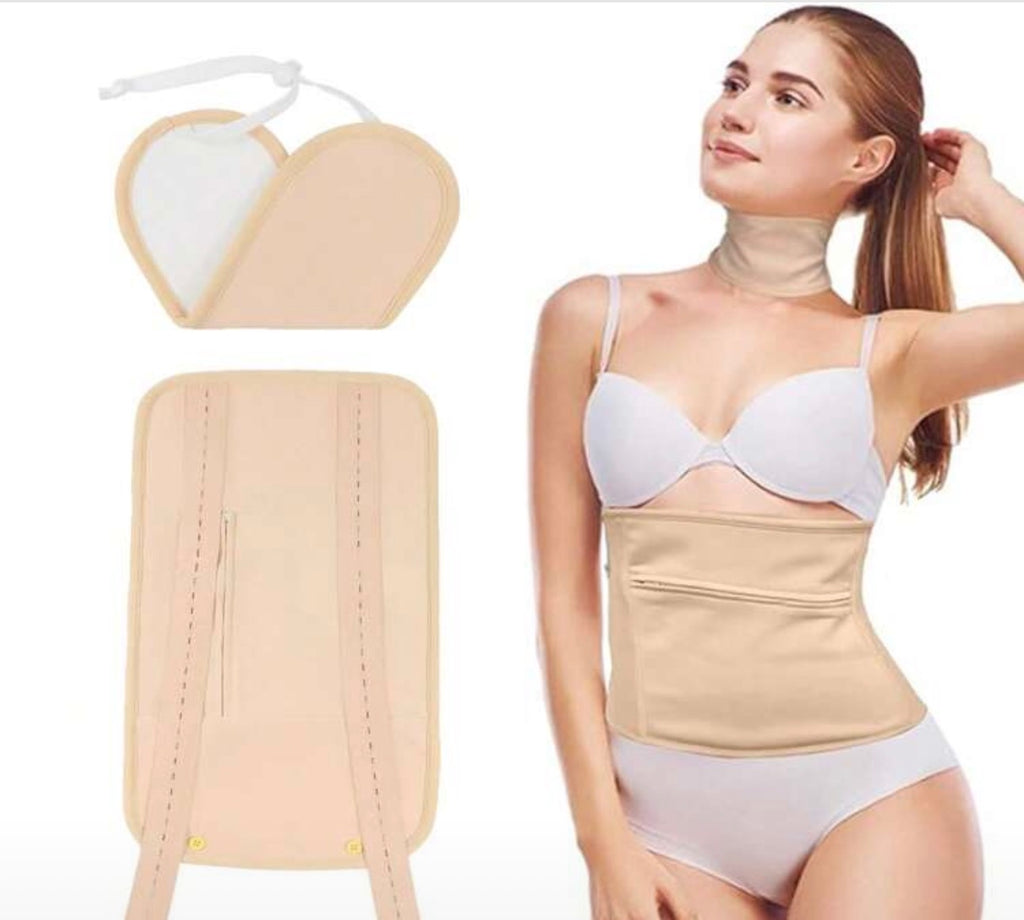 2pcs Reusable Castor Oil Heating Pads Set, Adjustable For Neck And Waist Areas
