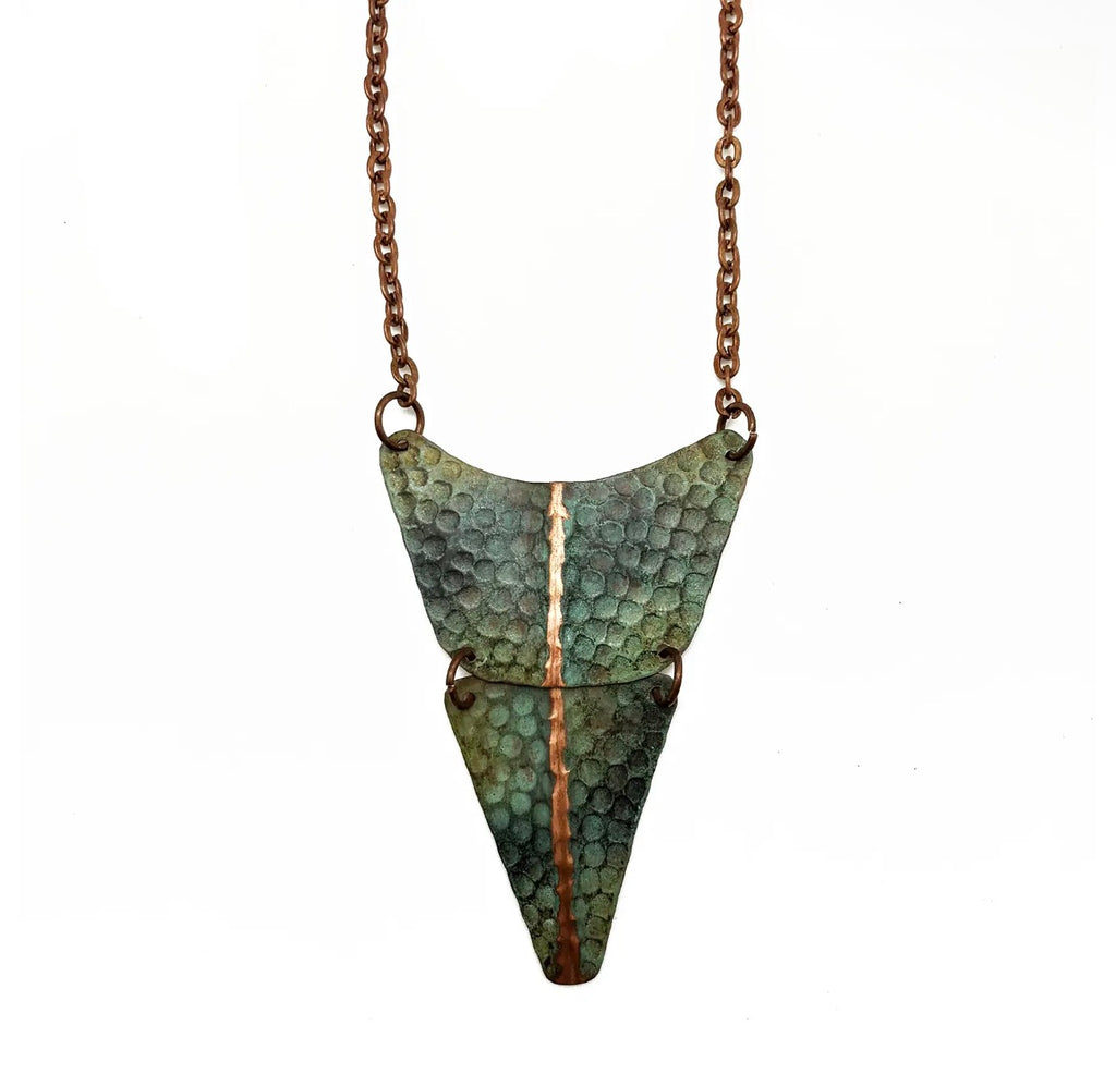 Collar de cobre patina turquesa