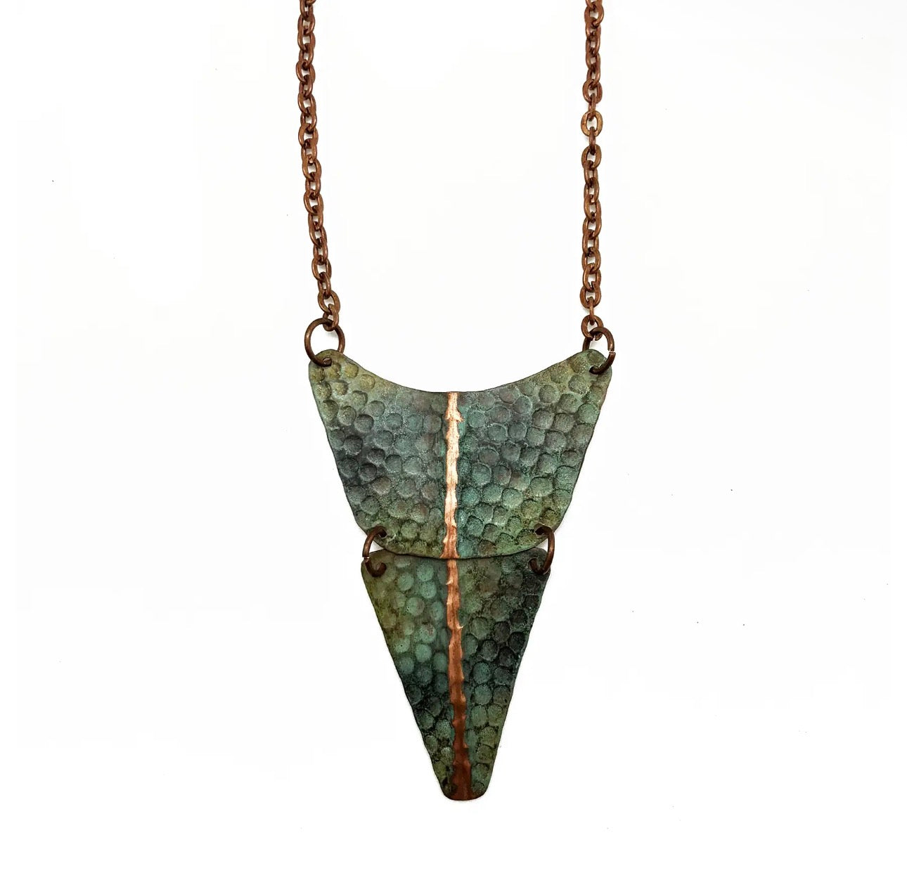 Collar de cobre patina turquesa
